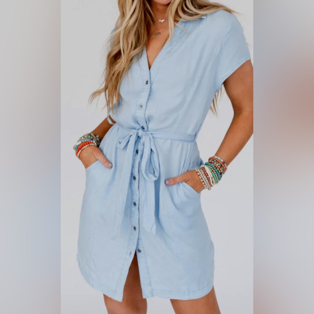 Denim shirt dress
